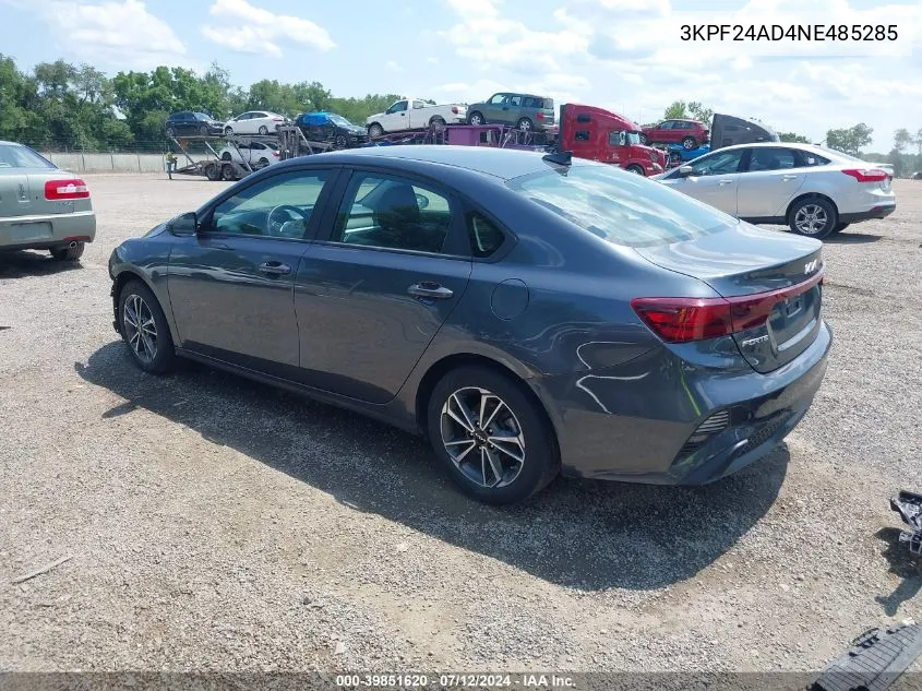 2022 Kia Forte Lxs VIN: 3KPF24AD4NE485285 Lot: 39851620