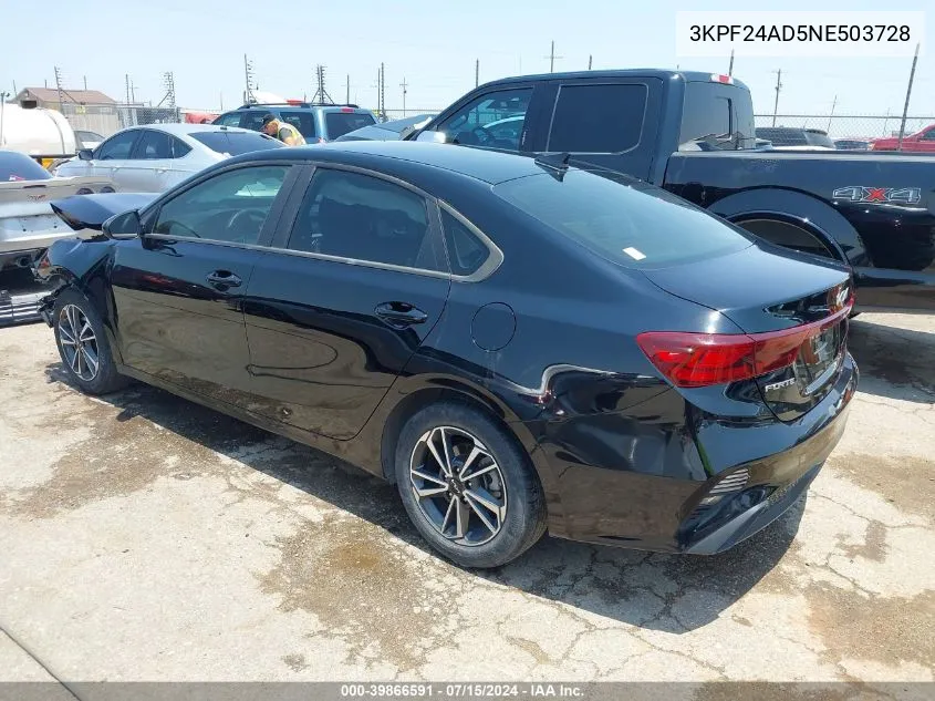 2022 Kia Forte Lxs VIN: 3KPF24AD5NE503728 Lot: 39866591