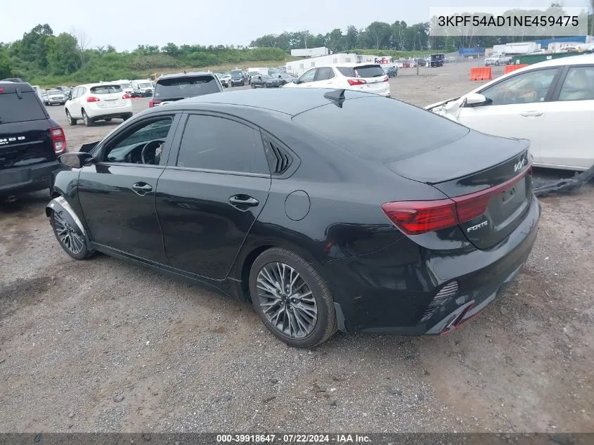 2022 Kia Forte Gt-Line VIN: 3KPF54AD1NE459475 Lot: 39918647