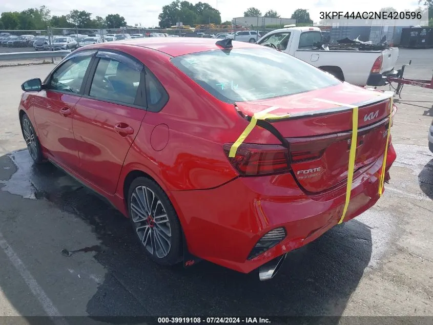 2022 Kia Forte Gt Manual VIN: 3KPF44AC2NE420596 Lot: 39919108