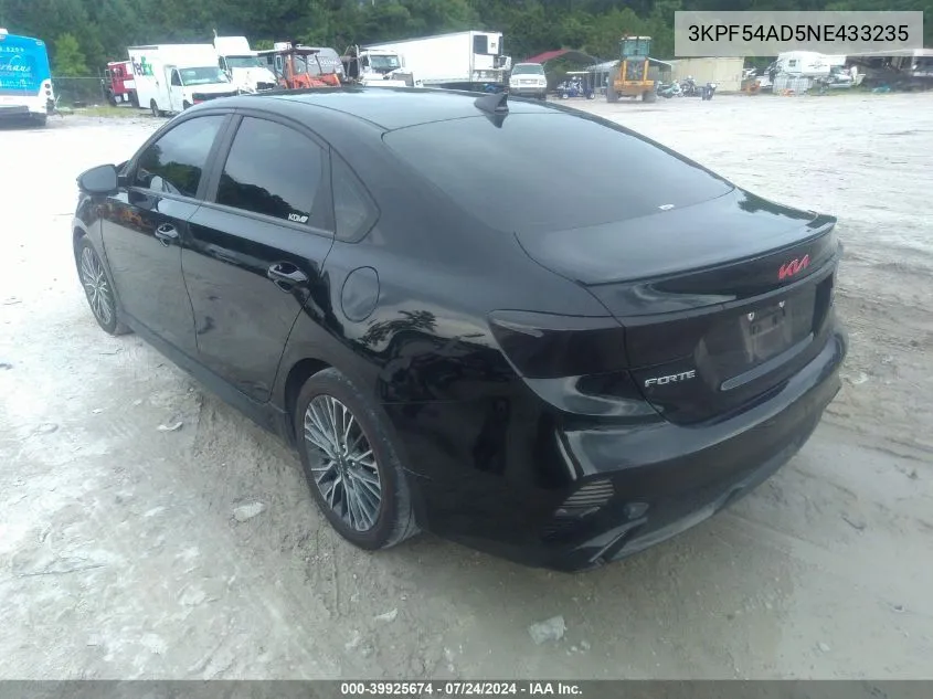 2022 Kia Forte Gt-Line VIN: 3KPF54AD5NE433235 Lot: 39925674