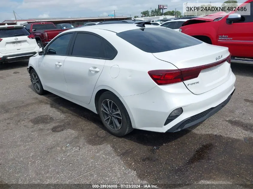 2022 Kia Forte Lxs VIN: 3KPF24ADXNE482486 Lot: 39936005