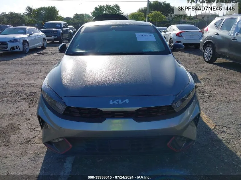 3KPF54AD7NE451445 2022 Kia Forte Gt-Line