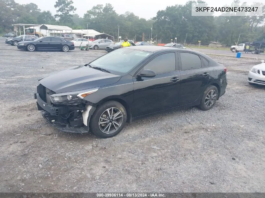 2022 Kia Forte Lxs VIN: 3KPF24AD2NE473247 Lot: 39936114