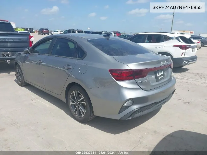 2022 Kia Forte Lxs VIN: 3KPF24AD7NE476855 Lot: 39937941