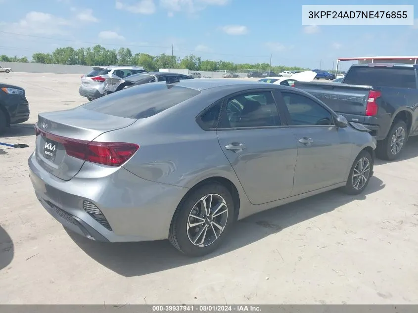 2022 Kia Forte Lxs VIN: 3KPF24AD7NE476855 Lot: 39937941