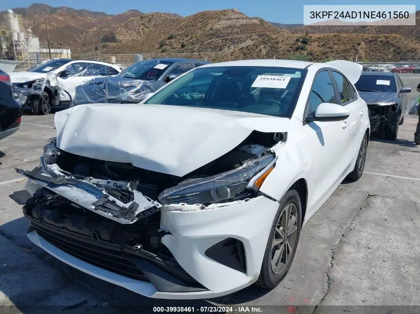 2022 Kia Forte Lxs VIN: 3KPF24AD1NE461560 Lot: 39938461