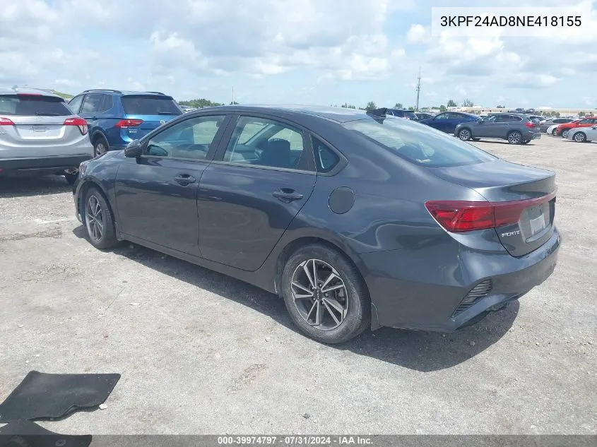 3KPF24AD8NE418155 2022 Kia Forte Lxs