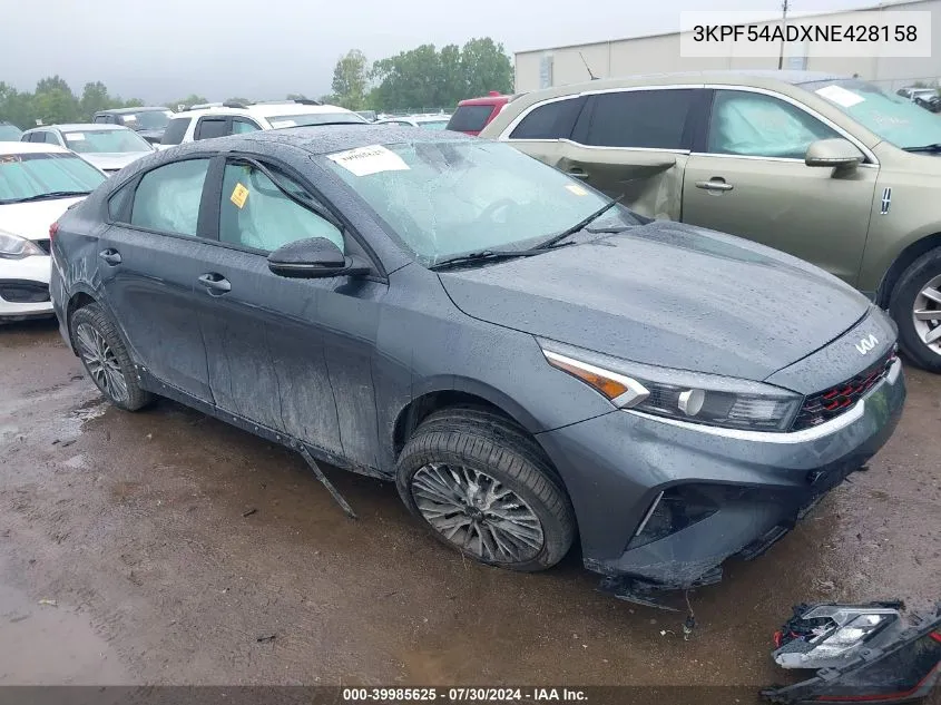 2022 Kia Forte Gt-Line VIN: 3KPF54ADXNE428158 Lot: 39985625