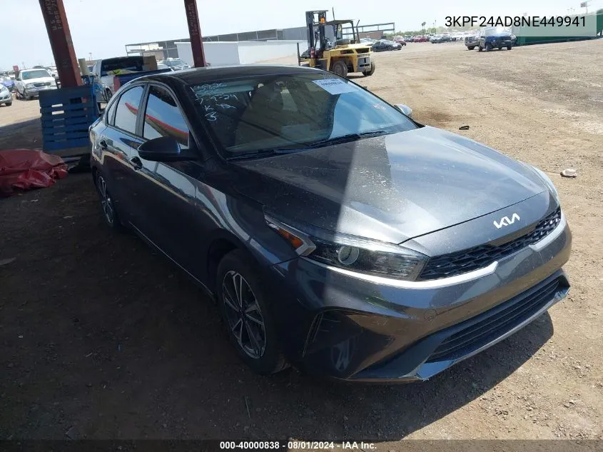 2022 Kia Forte Lxs VIN: 3KPF24AD8NE449941 Lot: 40000838