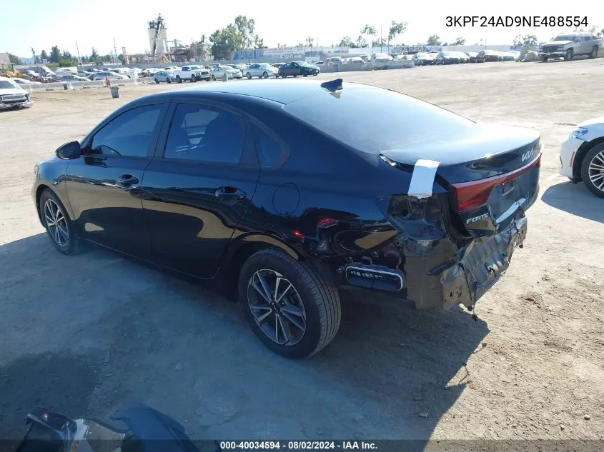 2022 Kia Forte Lxs VIN: 3KPF24AD9NE488554 Lot: 40034594