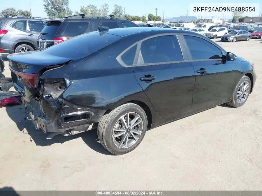 2022 Kia Forte Lxs VIN: 3KPF24AD9NE488554 Lot: 40034594