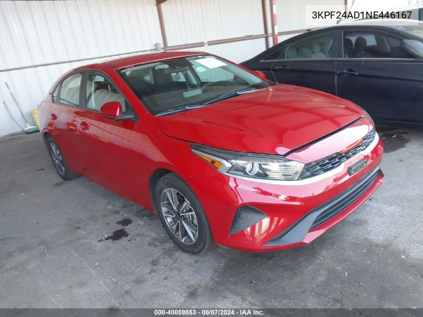 2022 Kia Forte Lxs VIN: 3KPF24AD1NE446167 Lot: 40059853