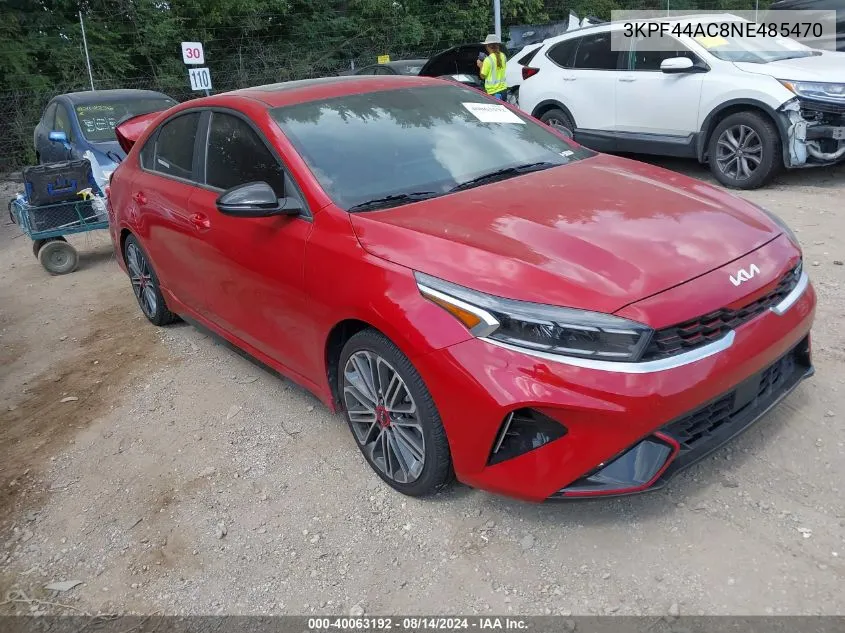 2022 Kia Forte Gt VIN: 3KPF44AC8NE485470 Lot: 40063192