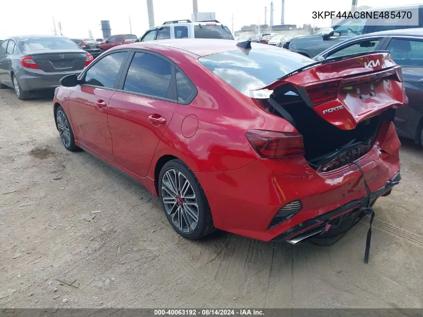 2022 Kia Forte Gt VIN: 3KPF44AC8NE485470 Lot: 40063192