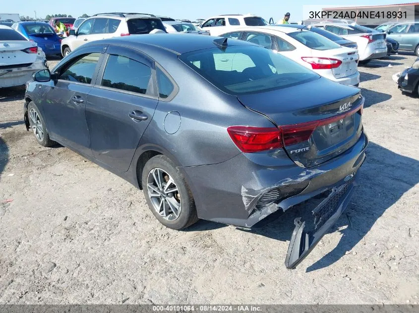 3KPF24AD4NE418931 2022 Kia Forte Lxs