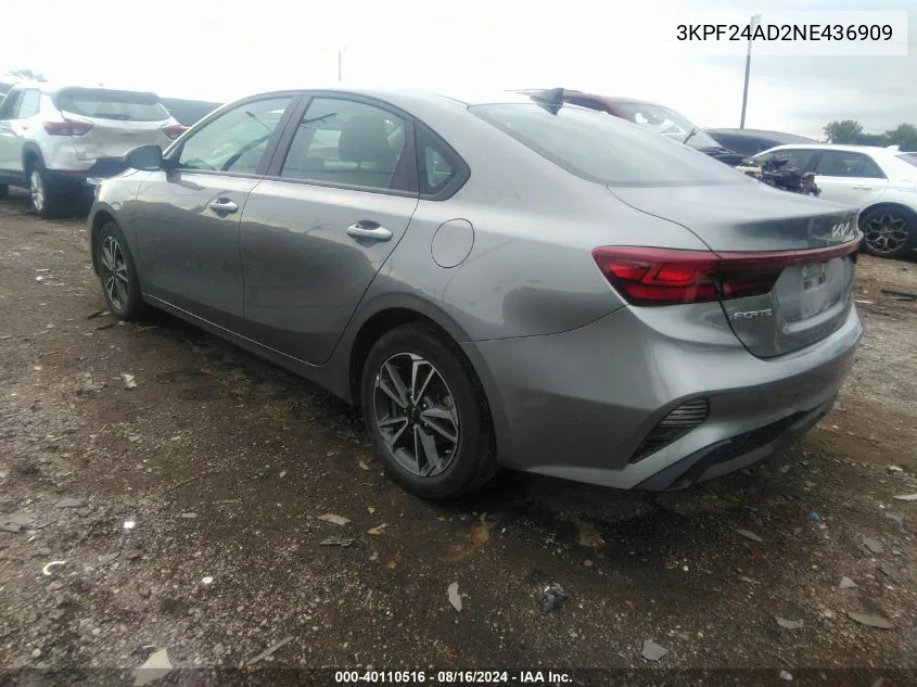 2022 Kia Forte Lxs VIN: 3KPF24AD2NE436909 Lot: 40110516