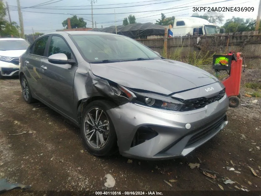 2022 Kia Forte Lxs VIN: 3KPF24AD2NE436909 Lot: 40110516