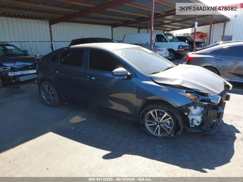 2022 Kia Forte Lxs VIN: 3KPF24ADXNE478082 Lot: 40115324