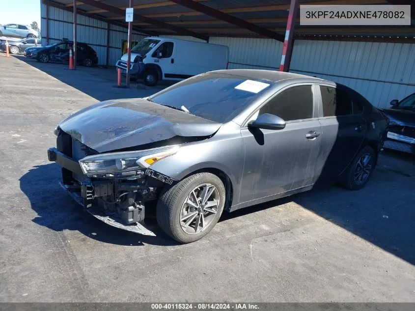 2022 Kia Forte Lxs VIN: 3KPF24ADXNE478082 Lot: 40115324