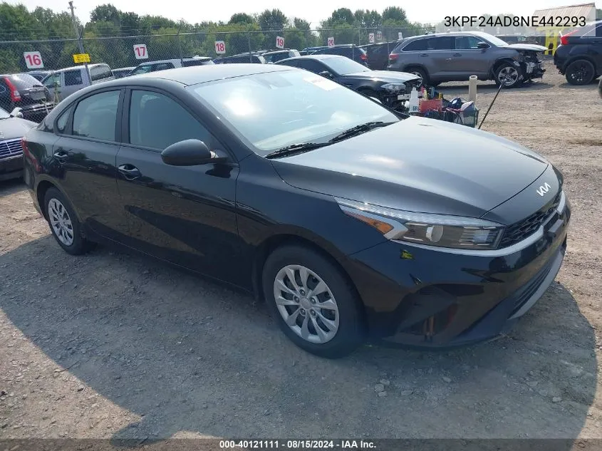 2022 Kia Forte Fe VIN: 3KPF24AD8NE442293 Lot: 40121111