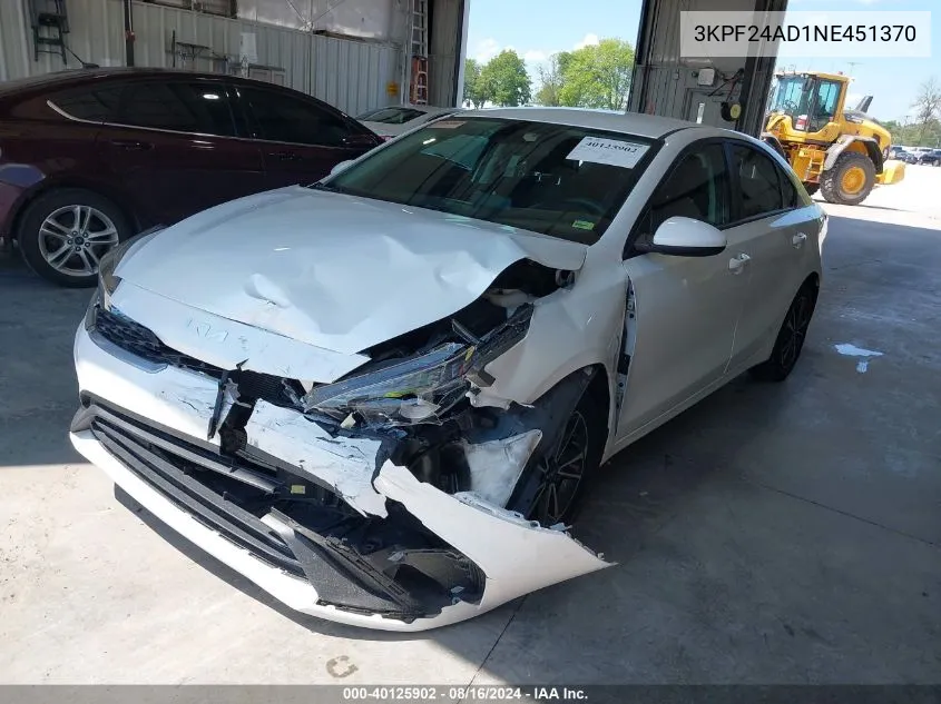 3KPF24AD1NE451370 2022 Kia Forte Lxs