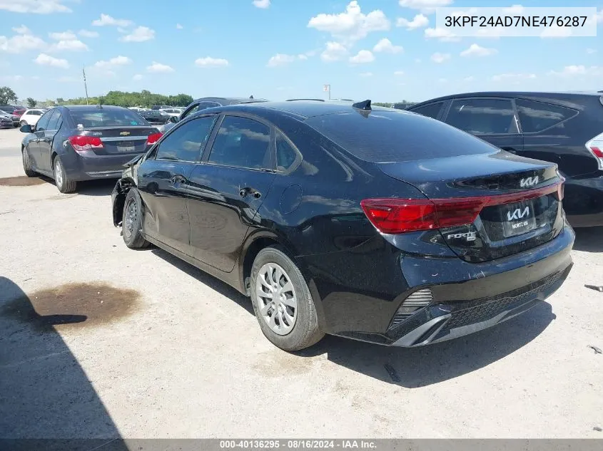 3KPF24AD7NE476287 2022 Kia Forte Fe