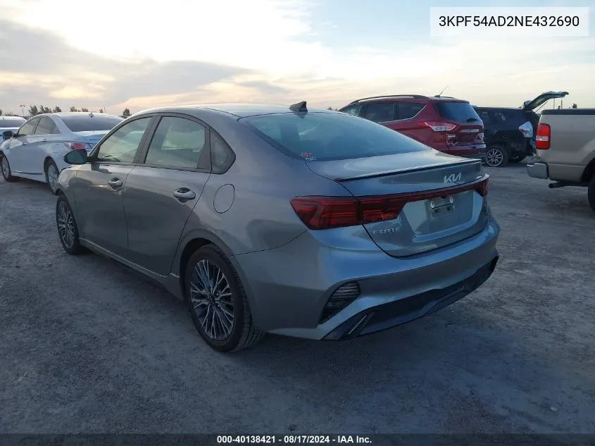 2022 Kia Forte Gt-Line VIN: 3KPF54AD2NE432690 Lot: 40138421