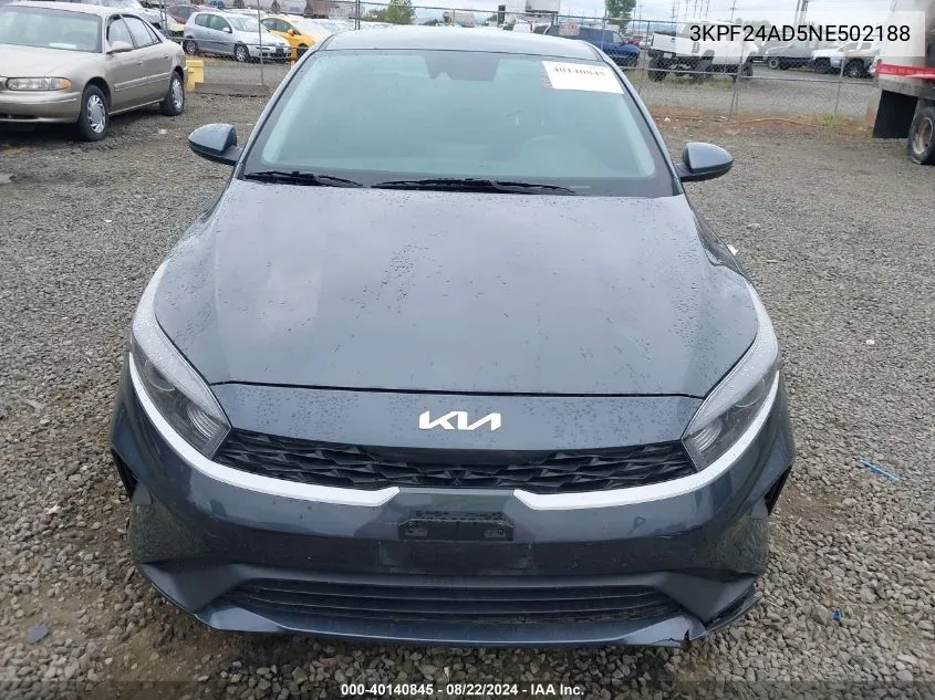 2022 Kia Forte Lxs VIN: 3KPF24AD5NE502188 Lot: 40140845