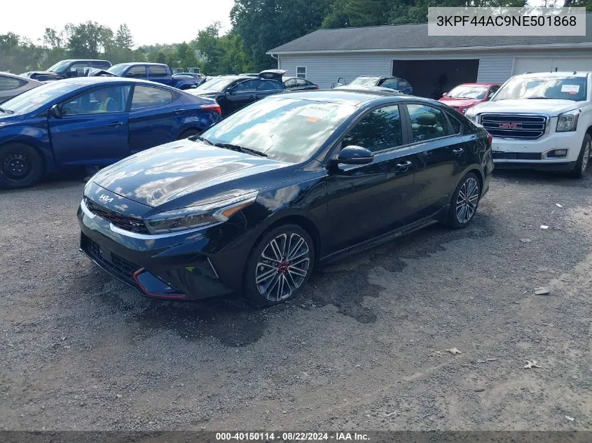 2022 Kia Forte Gt VIN: 3KPF44AC9NE501868 Lot: 40150114