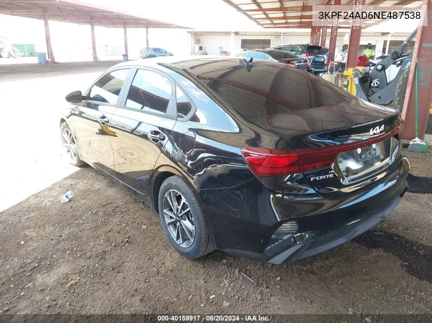 2022 Kia Forte Lxs VIN: 3KPF24AD6NE487538 Lot: 40159917