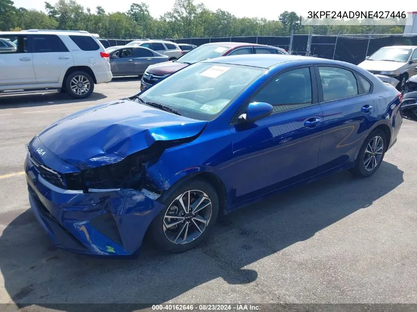 2022 Kia Forte Lxs VIN: 3KPF24AD9NE427446 Lot: 40162646