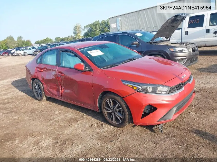 2022 Kia Forte Lxs VIN: 3KPF24AD1NE415954 Lot: 40164289