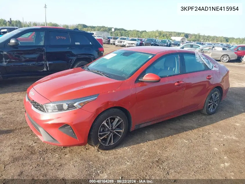 3KPF24AD1NE415954 2022 Kia Forte Lxs