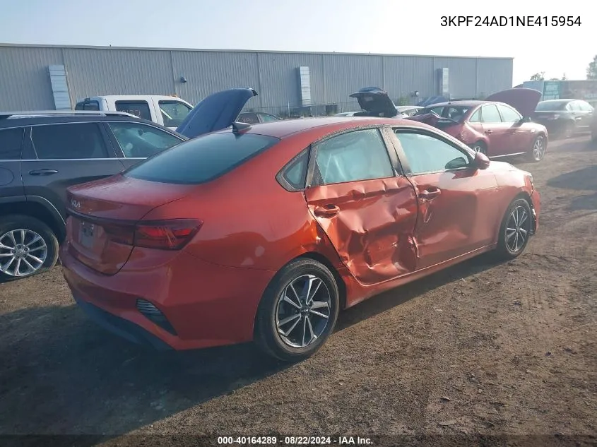 3KPF24AD1NE415954 2022 Kia Forte Lxs