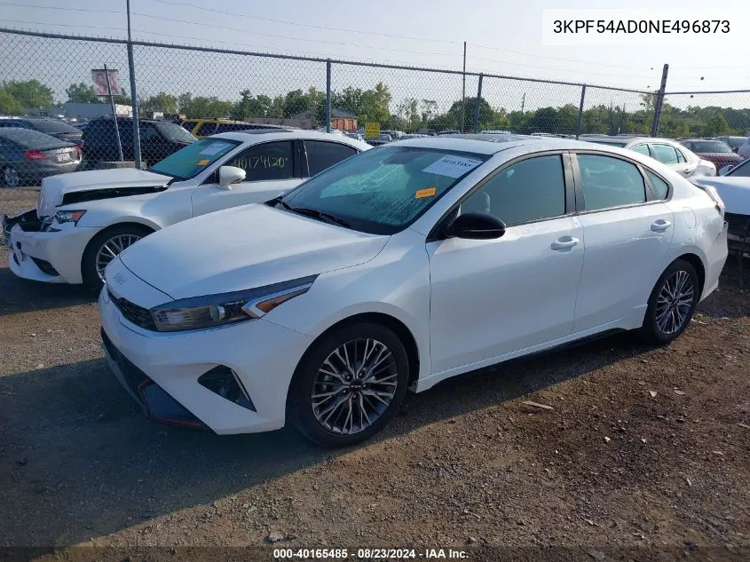 2022 Kia Forte Gt-Line VIN: 3KPF54AD0NE496873 Lot: 40165485