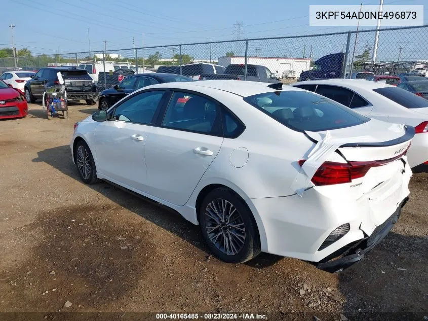 2022 Kia Forte Gt-Line VIN: 3KPF54AD0NE496873 Lot: 40165485