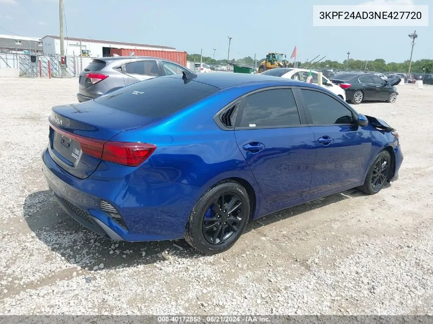 2022 Kia Forte Lxs VIN: 3KPF24AD3NE427720 Lot: 40172858