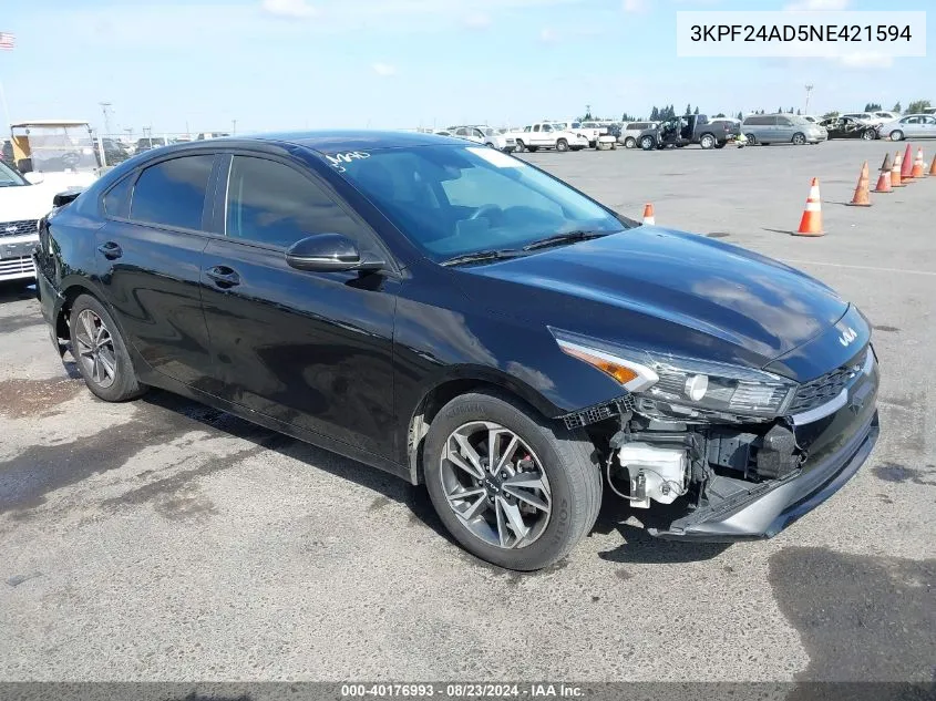 2022 Kia Forte Lxs VIN: 3KPF24AD5NE421594 Lot: 40176993