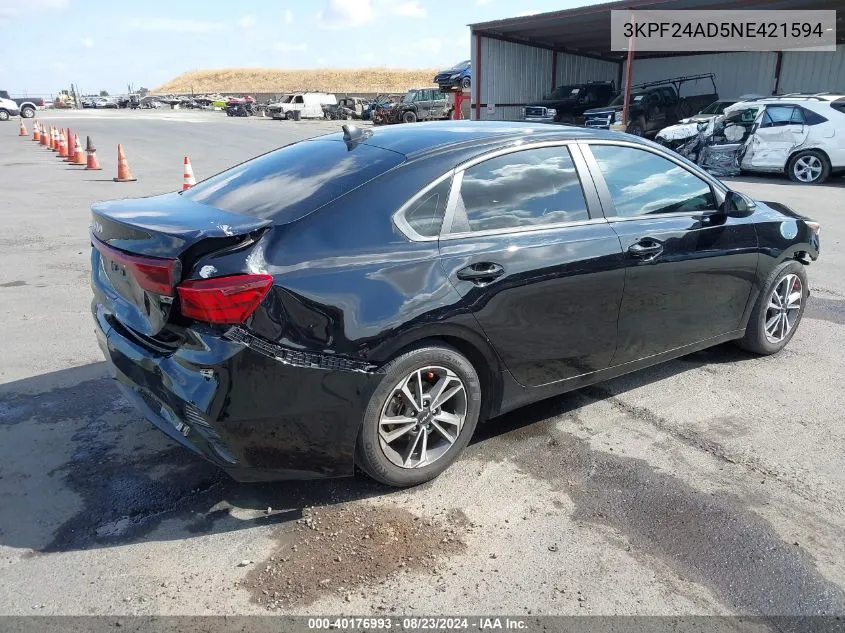 2022 Kia Forte Lxs VIN: 3KPF24AD5NE421594 Lot: 40176993