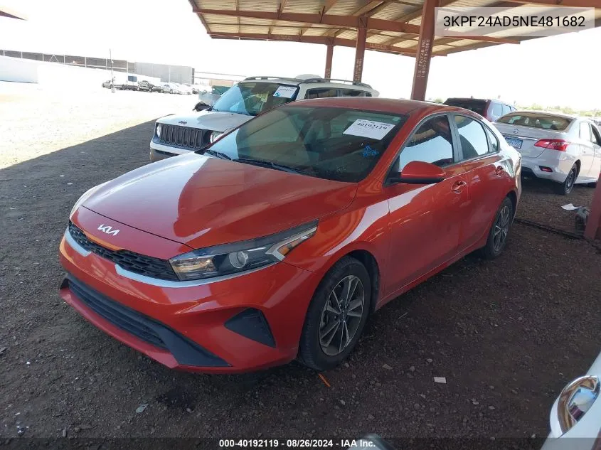 2022 Kia Forte Lxs VIN: 3KPF24AD5NE481682 Lot: 40192119