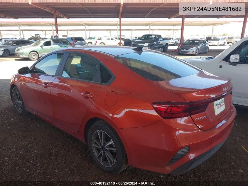 3KPF24AD5NE481682 2022 Kia Forte Lxs