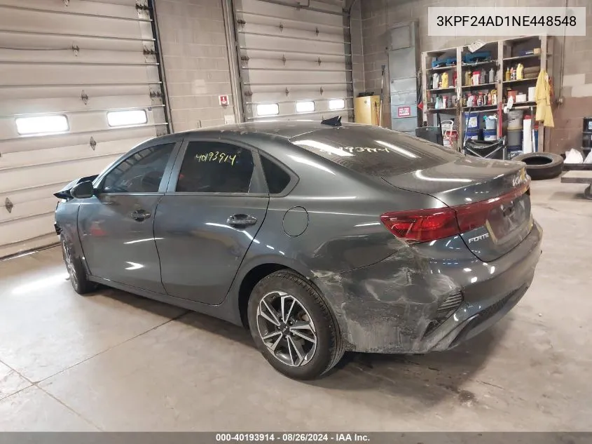 2022 Kia Forte Lxs VIN: 3KPF24AD1NE448548 Lot: 40193914