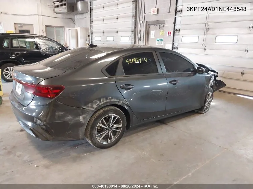 2022 Kia Forte Lxs VIN: 3KPF24AD1NE448548 Lot: 40193914