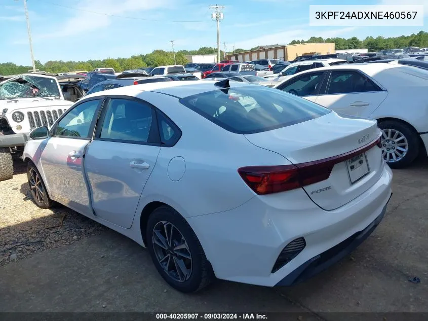 2022 Kia Forte Lxs VIN: 3KPF24ADXNE460567 Lot: 40205907