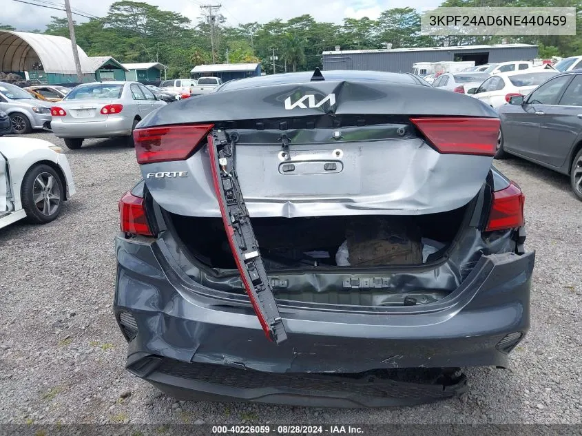 2022 Kia Forte Lxs VIN: 3KPF24AD6NE440459 Lot: 40226059