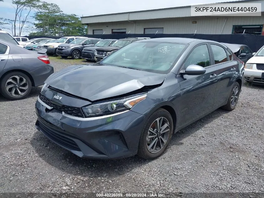 2022 Kia Forte Lxs VIN: 3KPF24AD6NE440459 Lot: 40226059