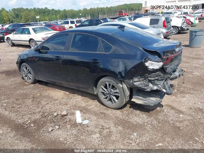 3KPF24AD7NE437330 2022 Kia Forte Lxs