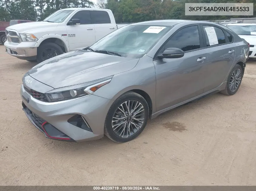 2022 Kia Forte Gt-Line VIN: 3KPF54AD9NE485533 Lot: 40239719