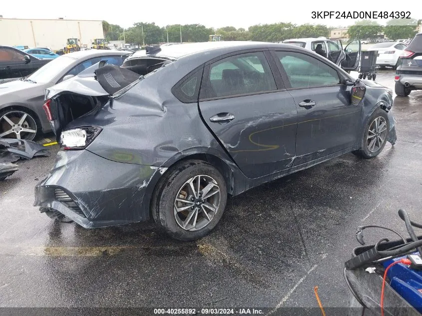 2022 Kia Forte Lxs VIN: 3KPF24AD0NE484392 Lot: 40255892